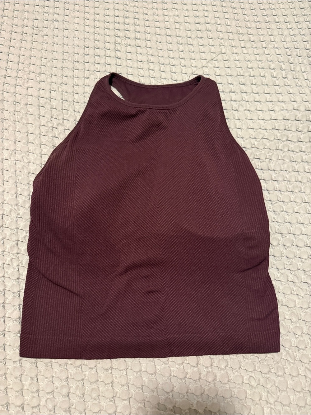 CALIA by Carrie Underwood Ribbed High-Neck Tank — Wine